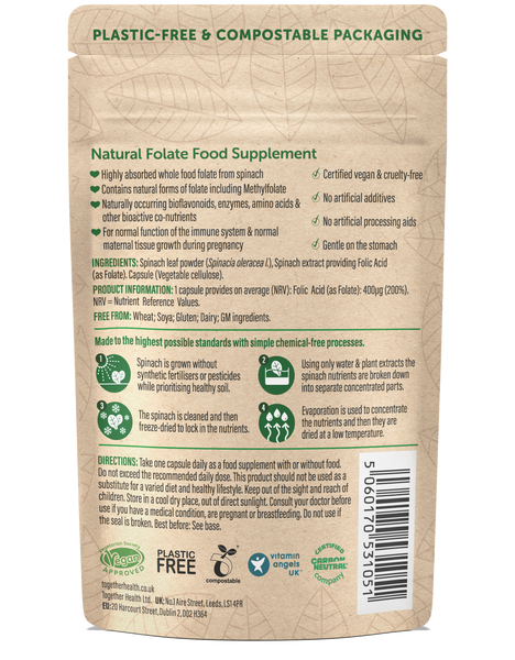 Folate from Spinach - Natural Folic Acid Alternative – Together Health